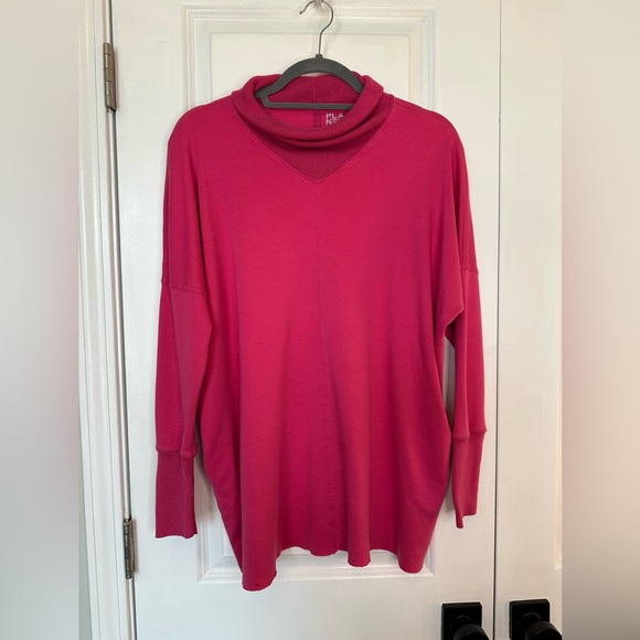 Planet by Lauren G Tops - PLANET by Lauren G Women’s Mock Neck Pink Pullover (One Size)